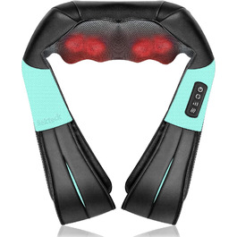 Масажер для шиї та плечей Nekteck 3D Shiatsu з підігрівом, глибокий тканинний масажер для спини та стоп для зняття м'язового болю, синій