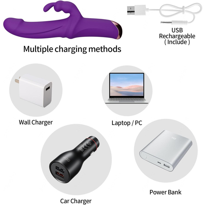 Вібратор Rabbit з силікону для G-точки. 10 режимів вібрації. Чорний колір. Іграшки для дорослих