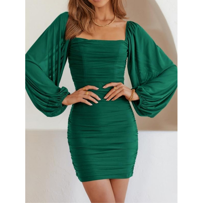 Haibang Elegante: Ошатне міні-плаття-олівець з мереживом, темно-зелене, для вечірок та свят