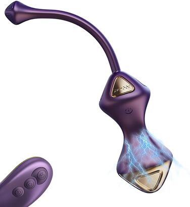 Електричний анальний вібратор Beckenbodentrainer для жінок з 5 рівнями шоку та 7 режимами вібрації. Стимулятор для вагіни та анусу, для пар. Колір: фіолетовий.