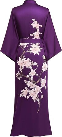 Халат жіночий Babeyond Кімоно з квітковим принтом, максі, довгий, пляжний, для вечірки, весільної ночі, для дому (один розмір, фіолетовий)