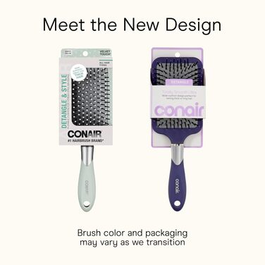 Масажний paddle-брашинг для волосся Conair Velvet Touch, розчісуюча щітка для всіх типів волосся