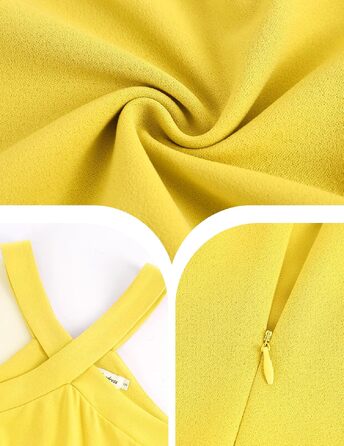 Вечірня сукня Bbonlinedress maxi з відкритою спиною та вирізом halter для жінок, елегантна коктейльна сукня для весілля та свят, жовта, розмір M