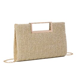 Жіночий соломий clutch-клатч EVEOUT: плетена літня сумка через плече для вечірок, весіль та відпустки (натуральний колір)