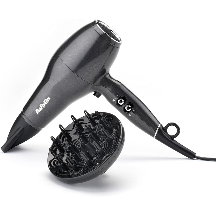 Професійний фен для волосся BaByliss Pro Power 2300W з іонною технологією Anti-Frizz, AC-мотором, 3 температурними та 2 швидкісними режимами, чорний, D5245E