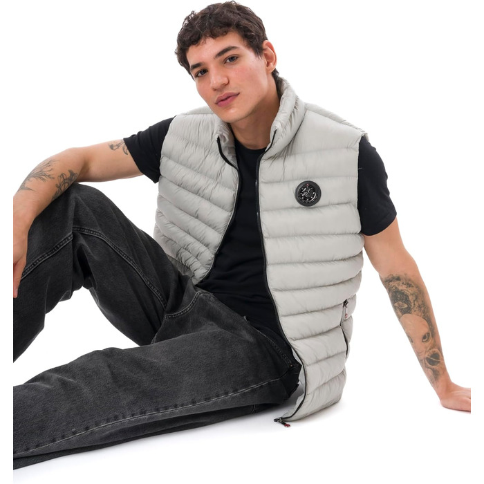 Чоловічий жилет-дутик Premium Puffer — м'яка тканина та підкладка, колір сірий (Stein), розмір XXL