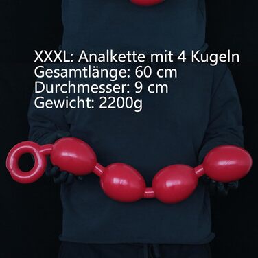 Анальні кулі з силікону LZMYZ (XL, 9см) для сексуальної стимуляції: 6 розмірів, анальні намисто, анальний дildo