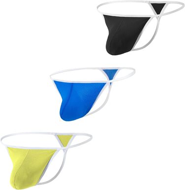 Танга для чоловіків з сіткою, сексуальний дизайн, великі кишені, еластичний та м'який матеріал, кольори: жовтий, темно-синій, чорний, розмір L