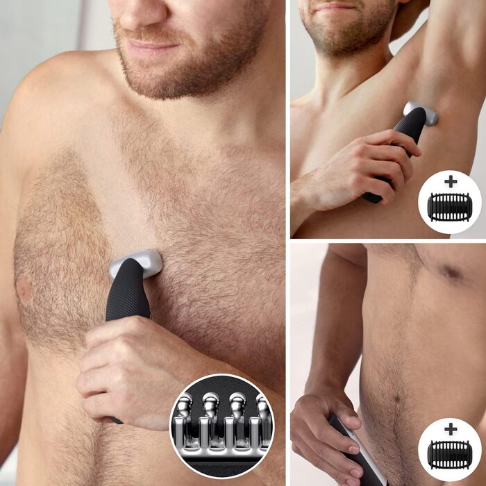 Тример для тіла та інтимних зон Philips Bodygroom Series 7000 BG7480/15, з гнучким 2D-лезом, захистом шкіри та водонепроникним корпусом