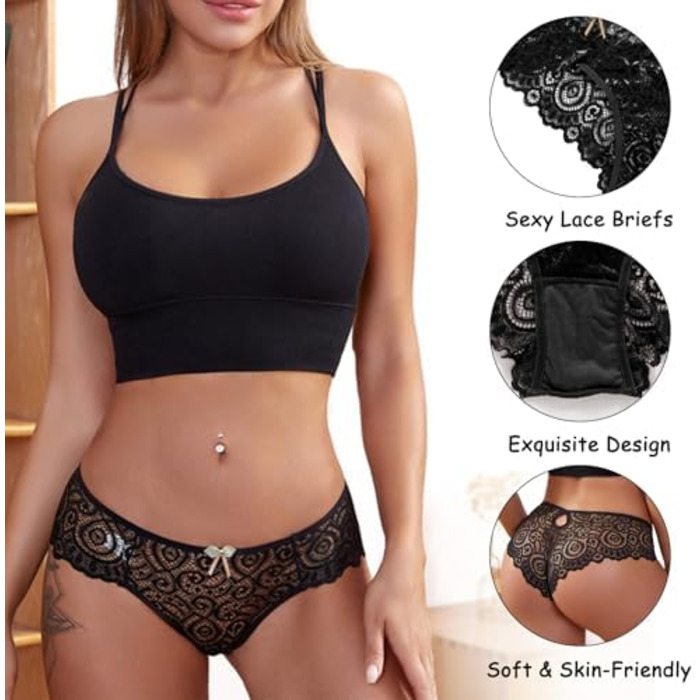 Шовкові жіночі труси-танга 5 шт. Комплект сексуальної білизни, зручні, м'які, S-XL (M, E)