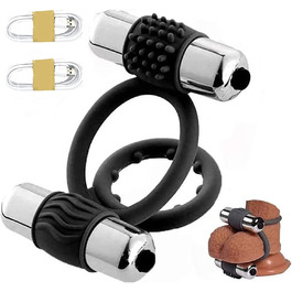 Вібраційний кільце для пеніса з силікону, подвійний кільце для яєчок, 2 міні-вібратори, кільце для статевого члена, вібратор для чоловіків, стимулятор, секс-іграшка для пар