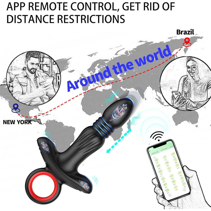 Вібратор для чоловіків Analvibratoren 9 режимів, з пультом, стимулятор простати, чорний