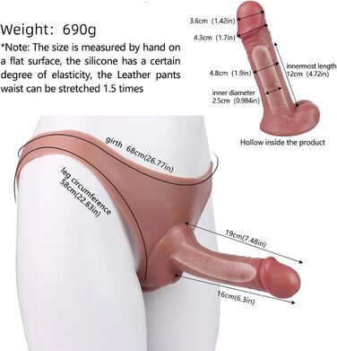 Стрінґ з кільцем для пеніса з порожнистою оболонкою – силіконовий дільдо-шкарпета для жінок та чоловіків – реалістичне подовження пеніса у вигляді трусиків з внутрішнім дільдо – секс-іграшка для пар, екстремальна