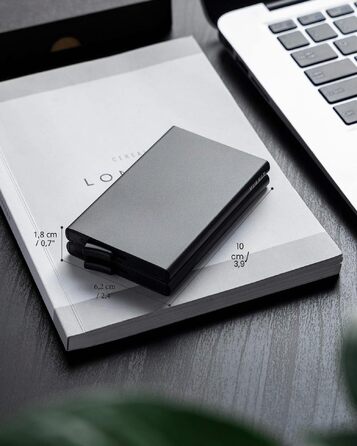 Металевий картхолдер VULKIT з RFID/NFC захистом, чоловільний гаманець для 10 карток (Колір: Вино)