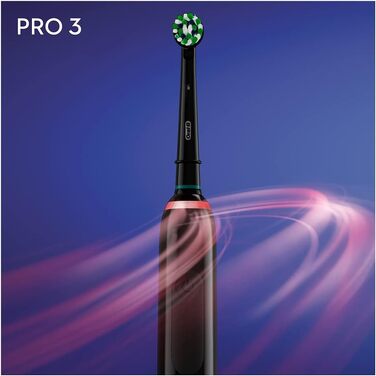 Електрична зубна щітка Oral-B Pro 3 3500 Edition, чорна, з дорожнім футляром та набором насадок (3 шт.)