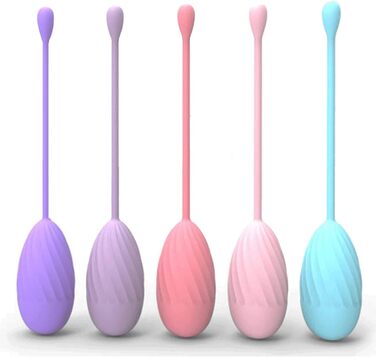 М'ячики для тренування м'язів тазу (5 шт.) для жінок – для контролю сечовипускання та вправ для м'язів тазу – повний набір для початківців та досвідчених