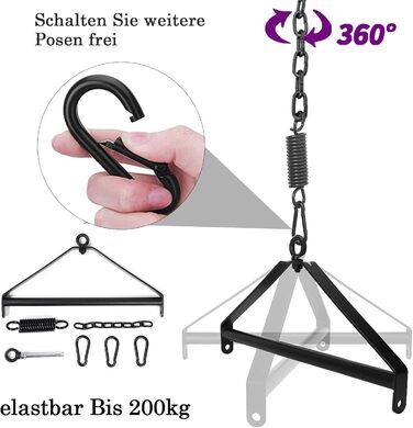 Любовне крісло-гойдалка BDSM Deluxe для дорослих, червоне: комплект з кріпленням до стелі, 4 широкі подушки, 3 пенісні кільця, батог, витримує до 150 кг