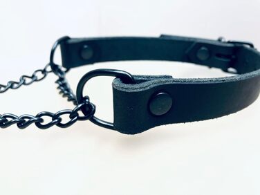 Шкіряне намисто з ланцюгом, готичне намисто з ланцюгом, намисто BDSM (довжина 42-48 см)