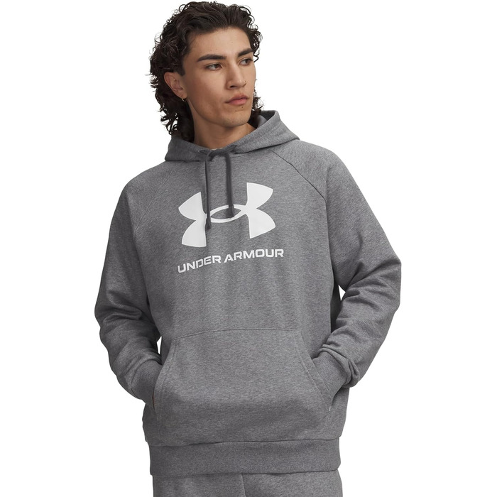 Чоловіча худі Under Armour Rival Fleece з логотипом, сіра (Castlerock Light Heather), розмір M