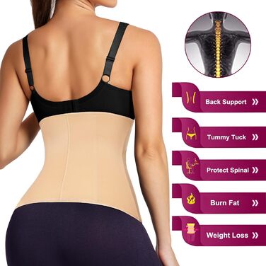 Корсет для фігури KUAYES: тренажер для талії, корсаж, пояс для схуднення, бежевий (XS)