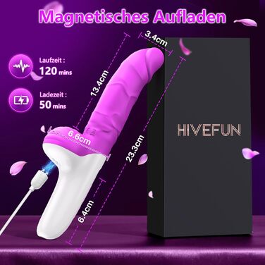 Вібратор-дільдо HIVEFUN для жінок: набір вібраторів для клітора та G-точки з 7 режимами, анальний дільдо, секс-іграшка