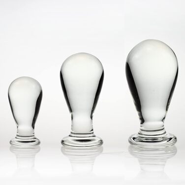 Сет анальних пробок ScreaAss з скла, 3 шт. (4/5/6 см), для жінок та чоловіків, анальні намиста, стимулятор G-точки, прозорий набір