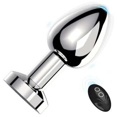 Вібратор анальний Metall Anal Vibrator зі 10 режимами вібрації, пультом дистанційного керування, стимулятор простати. Іграшки для дорослих для початківців, чоловіків, жінок, пар (сріблястий).