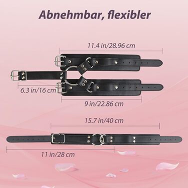 Набір для БДСМ для пар: кайдани, наручники та нашийник з регульованої шкіри. Інтимні іграшки для жінок та чоловіків