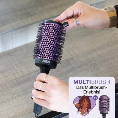 Набір багатофункціональних брашинг-щіток для волосся Olivia Garden Multibrush Curlers Kit (4 насадки та ручка), для створення локонів та об'єму, 55 мм