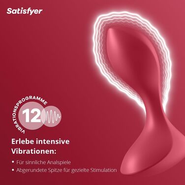 Анальні вібратори Satisfyer Backdoor Lover | Водонепроникний анальний плаг | Стимуляція простати | Іграшки для дорослих (Червоний)