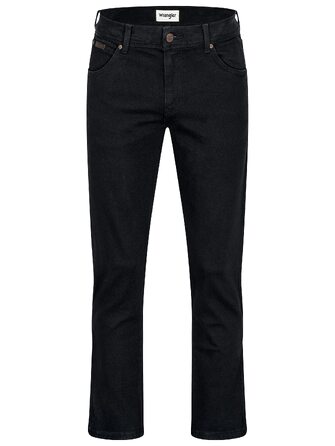 Чоловічі джинси Wrangler Texas Regular Fit Stretch — прямі денімові штани з бавовни, Black Overdye (чорний)