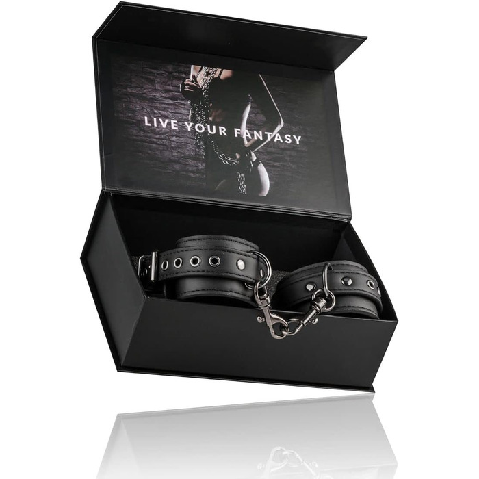 Набори наручників з екошкіри EasyToys Fetish Collection - регульовані, 80 см, діаметр 11-28 см