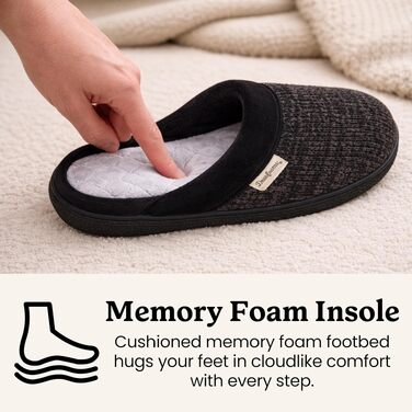 Жіночі капці-клоги Dearfoams Wide Width з chenille та стількою з стьобаної тканини, розмір 40/41 EU, чорні