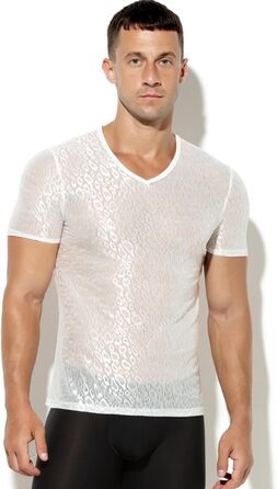 Костюм для рейву Casey Kevin для чоловіків, мереживний комплект (M, білий)