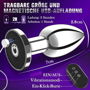 Вібратор анальний для чоловіків та жінок з пультом дистанційного керування, 10 режимів, анаплаг, комплект вібраторів для пар, масаж простати