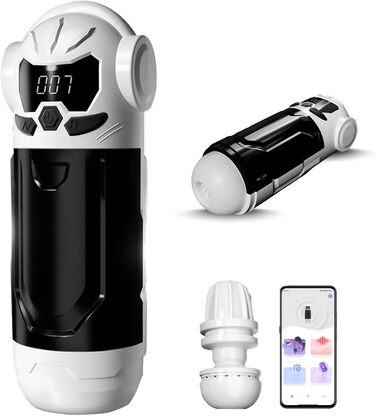 Електричний мастурбатор для чоловіків з 9 телескопічними секціями, 9 вібраційними режимами та 4 режимами всмоктування. Мастурбатор-насос, іграшка для дорослих.