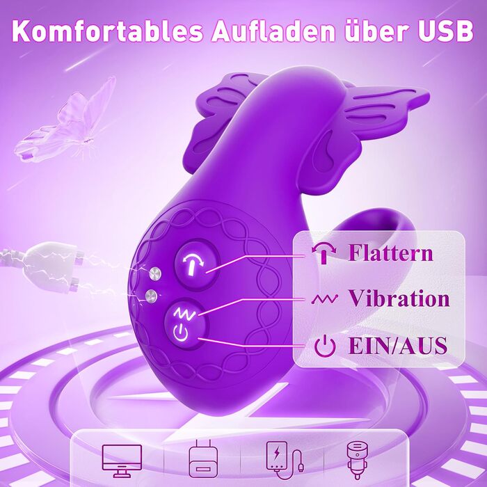 Вібратор для жінок з 9 режимів вібрації та пультом дистанційного керування, стимулятор клітора, фіолетовий