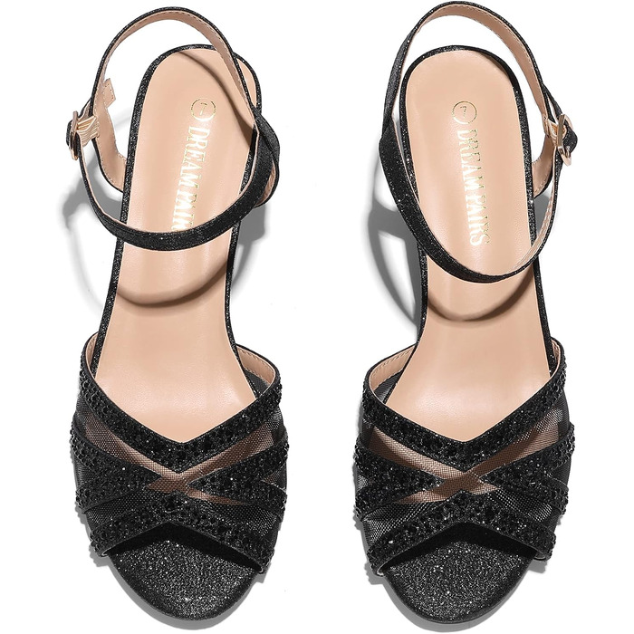 Жіночі туфлі-човники Dream Pairs на низьких підборах, чорні, розмір 37 EU