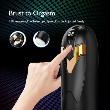 Електричний мастурбатор Sumeber з 9 вібраціями, телескопічною функцією та LCD дисплеєм. Реалістична вагіна для чоловіків