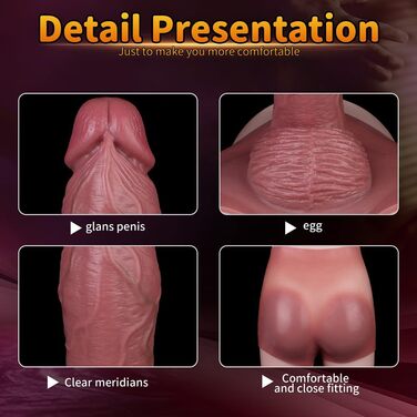 Реалістичний дилда з силікону для чоловіків - великий, з отвором, з голівкою, збільшує член | NAIXBTY