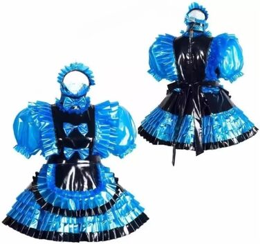 Костюм для косплею DDINGHOONQPODFR: сукня для служанки з ПВХ, чоловічий, блакитний, індивідуальне пошиття