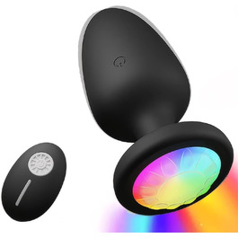 LED анальний вібратор ChicLSQ – вібратор з силікону з 10 режимами, пультом дистанційного керування, стимулятор простати, чорний