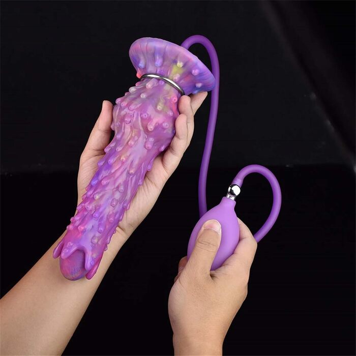 Світловий інопланетний яйцеклад Dildo з п'ятьма світлими яйцями, пневматичний фентезі-дилдo, дилдo для відкладання яєць, сліпуча куля, анальний дилдo, мастурбатор G-Spot, секс-іграшки для жінок та чоловіків