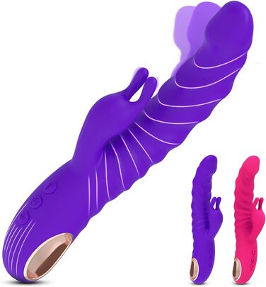 Вібратор для жінок G-Spot з подвійною стимуляцією (кролик), 10 режимів, LZYLWC (фіолетовий)