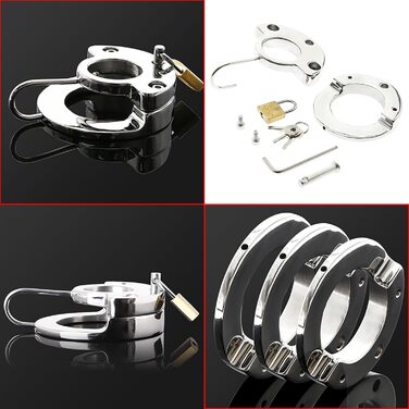 Сталевий кільцевий екстенсор для яєчок з замком та ключем. Кільце для яєчок, сталь, 50 мм. Іграшки для чоловіків, SM, Bondage