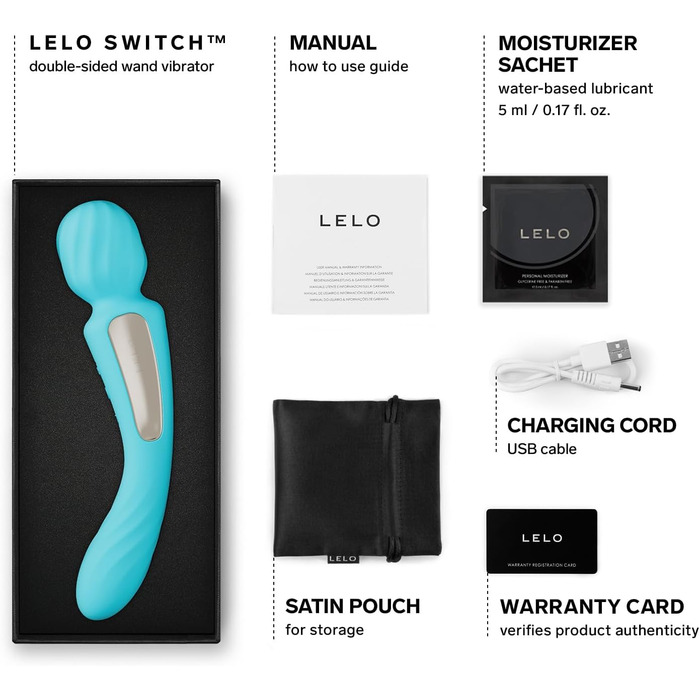 LELO SWITCH: вібратор для жінок з Bluetooth, 12 режимів, Aqua - інтимні іграшки