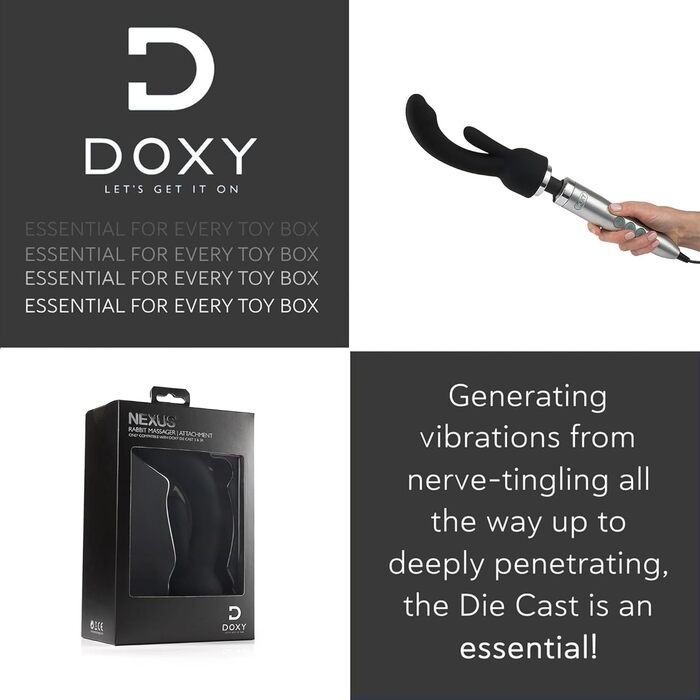 Насадка Doxy Rabbit для G-точки, чорний колір, 400 г