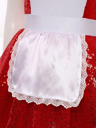 Костюм горничної з ПВХ Jhaoyu для жінок, з нашийником, рушами, червоний, 3XL, для косплею та карнавалу