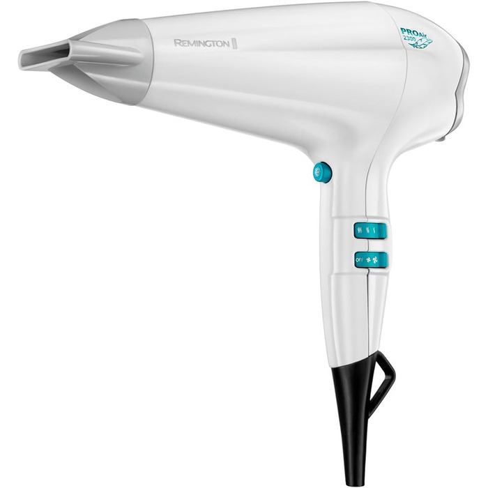 Фен для волосся Remington Pro-Air Power AC6330 з іонною технологією, 2300 Вт, AC-мотор, з дифузором та двома насадками-концентраторами, білий