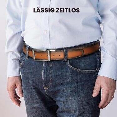 Шкіряний чоловічий ремінь BESTKEE двосторонній (чорний/коричневий), ширина 35 мм, довжина 100 см — класичний ремінь для костюма та джинсів
